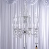 40-Inch Clear 5 Arm Crystal Glass Candelabra Hurricane Taper Candle