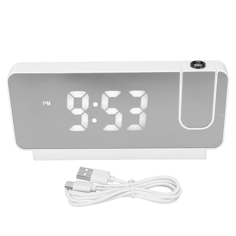 Projection Alarm Clock Time Date Temperature Display 180 Degree Wide