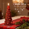 Christmas Tree Candles with Remote, Red Christmas Flameless Candles with