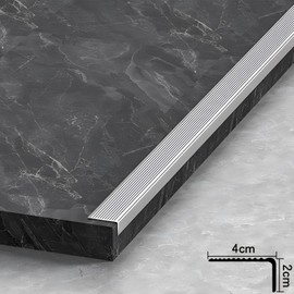 Awvob Stair Edge Protector, 3ft 4Pack Silver Aluminium Stair Nosing Stair Edging, Non-Slip Stair Tread Stair Trim for Indoor & Outdoor Stair Steps, Help Elderly, Children to Walk The Stairs Safely