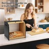 Thalomely Bread Box for Kitchen Countertop, Double Layer Bamboo Bread