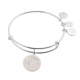 Alex and Ani Occasions Expandable Bangle for Women, Happy Retirement Charm, Shiny Silver Finish, 2 to 3.5 in