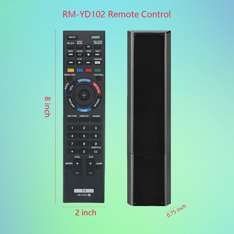 GHUST RM-YD102 Remote Control Replacement for Sony Smart TV KDL-60W850B