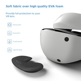 Digicharge Lens Protective Cover for PS VR2, PS VR 2 Glasses Cap, PSVR2 Protector Dustproof & Anti-Scratch Lens Shield, 14mm Thick Foam, Protects All Headset from Dust including sensor, Not Just Lens