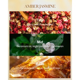 M&SENSE Amber Jasmine Scented Candle, Soy Candles 14.1oz 60H Slow Burning, Aromatherapy Stress Relief Home Fragrance Housewarming Gifts