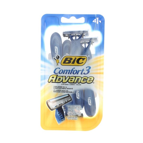 Bic Comfort 3 Advance Shaver, Disposable 4 ea (Pack of 5)