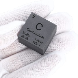 Pevfeciy 1 Inch Carbon Cube 25.4 mm Metal Density Cube Pure Metal High Density Element Cube for Element Collections Laboratory Experiment Material Hobbies