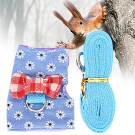 Small Pet Guinea Pig Rabbit Harness and Lead Pet Lead Harness Breathable Chest Strap Traction Rope for Bunny Hamster Guinea Pig (XS)
