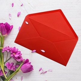 50 envelopes red DIN long - 110 x 220 mm (11 x 22 cm) - wet-glued without window - ideal for invitation cards - FarbenFroh series