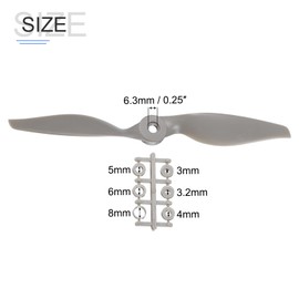 sourcing map 8x6 Propeller RC Propellers 2 Vane Blades Props Grey with Adapter Rings for Electric Airplane Aircraft, Pack of 4