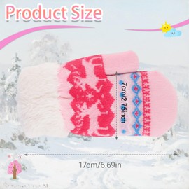 HinyBoeh Kids-Winter-Gloves Elk-Knitted-Mittens Snow Cold Weather Outdoor Warm Thermal-Accessories for Boys Girls 4-7Years