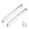 Redunest Cabinet Pulls Brushed Nickel Cabinet Handles Square Drawer Pulls,