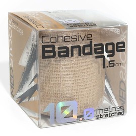 MEDSTOCK Cohesive Bandage 7.5cm x 10m BEIGE, Elastic Self Adherent Tape, Supports Injured Joints and Muscles