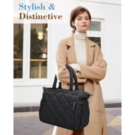 Miisekmy Lunch Bag Women,Insulated Lunch Box Large Capacity,Lightweight Quilted Puffer Leakproof Lunch Tote,Reusable Lunch Cooler for Work Picnic Travel Meal Prep