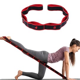 Yoga Stretch Strap, Resistance Bands, Fitness Bands, Training Bands, Yoga Stretching Band, Yoga Strap with 9 Loops, for Fitness, Dance Training, Gymnastics