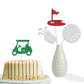 KEWUFD Golf Theme Birthday Centerpiece Sticks, Baby Shower Hole in *ne Birthday Decor For Kids, Golf Birthday Party Table Toppers Party Decor, Baby Shower Party Decor 12 PCS