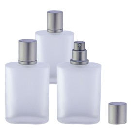 Generic 3 PCS 50ml Empty Frosted Glass Spray Bottle Perfume Atomizer Refillable Spray Refillable Fine Mist Spray, Liquid Perfume Refillable Glass Bottle with Lid, 1.69oz (Pack of 3)