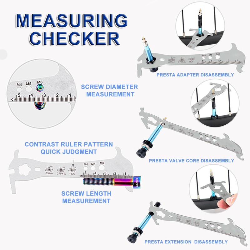 JONMON Bicycle Chain Checker, Bike Wear Indicator Gauge Measuring Ruler