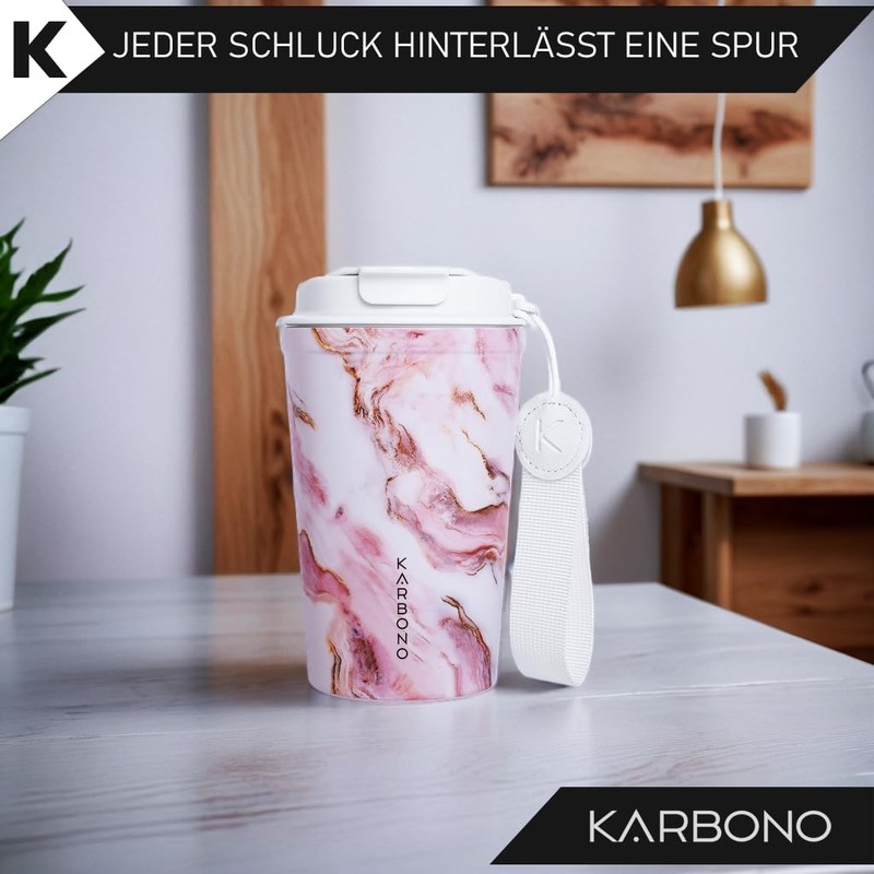 KARBONO Coffee Thermos Flask 400ml (Glam Marble)