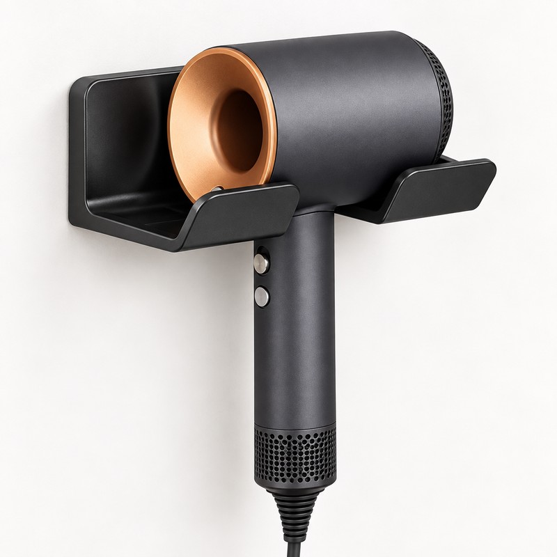 Wall Mounted Hair Dryer Holder for Bathroom – Space-Saving Organizer