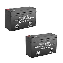 BatteryGuy 12V 9Ah SLA Batteries - BGH-1290F2 (Rechargeable, High Rate) - Qty of 2