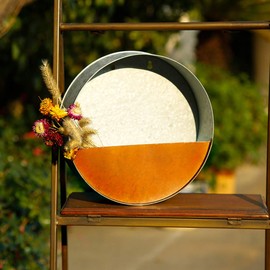 Topadorn Maceta colgante de metal galvanizado para colgar en la pared, cubo de jardín para interiores o exteriores, balcón, patio, redondo, 30,5 cm de alto