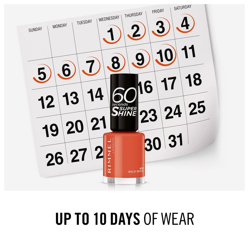 Rimmel 60 Seconds Super Shine Nail Polish, 410 Wild Spice