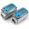 Xuhal 2 Pcs Digital Turbine Flow Meter Fuel Flow Meter