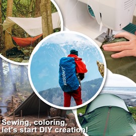 9KM DWLIFE Fabric, Camo Waterproof Ripstop Nylon Fabric 40D, 60x78 Inches, Lightweight, PU Coating, Airtight Fabric for Kite, Tent, Flag, Bag, Tarp Cover, DIY Project