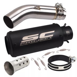 Unbranded For Suzuki GSX-S750 GSR750 2015-2020 Slip on Exhaust Mid Pipe Muffler Tips Black