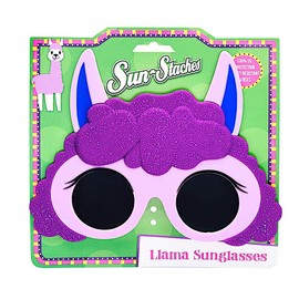 Sun-Staches Purple Llama Animal Character Shades Instant Costume Party Sunglasses UV400, Purple, Pink, One Size