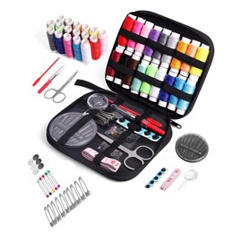 85Pcs Mini Sewing Supplies Accessories with Thread, Sewing Kit for Kids Beginner Women Mom, DIYTravel and HomeEmergency Sewing Supplies with Scissors, Thimble, Thread, Sewing Needles, Measure Tape