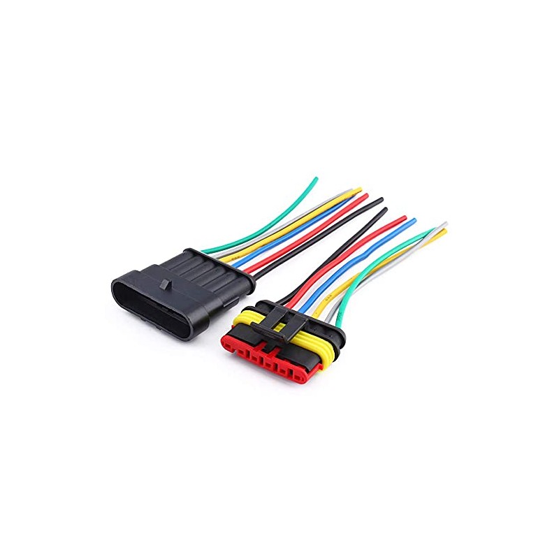 1 Set Waterproof Connectors, 6 Pin Waterproof Cable Connector, 6