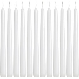 YOROXRG 36 Pack White Taper Candles, 7-8 Hours Burn Time, Unscented, Smokeless and Dripless, 0.8 x 10 Inch Dinner Candle Set for Household, Wedding, Party and Home Décor Candlesticks
