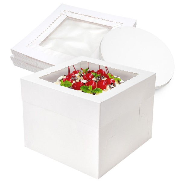 NPLUX NPLUX Cake Boxes 10108 inch White Tall Cake Boxes