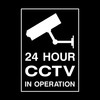 24 hour CCTV in operation Window Sticker - Security, Camera,