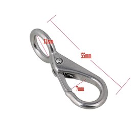 JY-MARINE Stainless Steel 316 Fixed Snap Hook 0# Spring Loaded Fixed Eye Hook Marine Rigging,5 Pieces