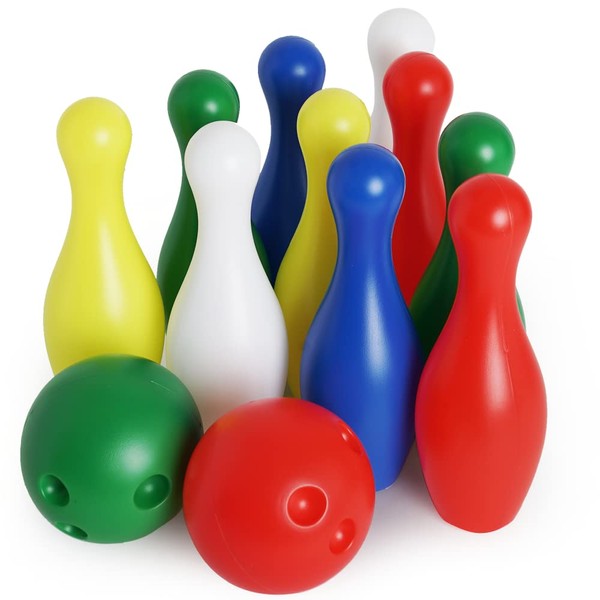 Boley Kids Bowling Set - 12 Piece Colorful Lawn Bowling Games Set - Portable Indoor or Outdoor Bowling Game - Toddler Bowling Pin and Ball Set