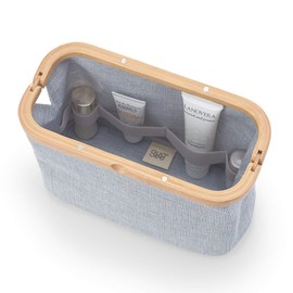 GUDEE Uroki Toiletry Bag Women's Makeup Pouch, Large Capacity, Cute, Waterproof, Freestanding, Bamboo Cloth, gray