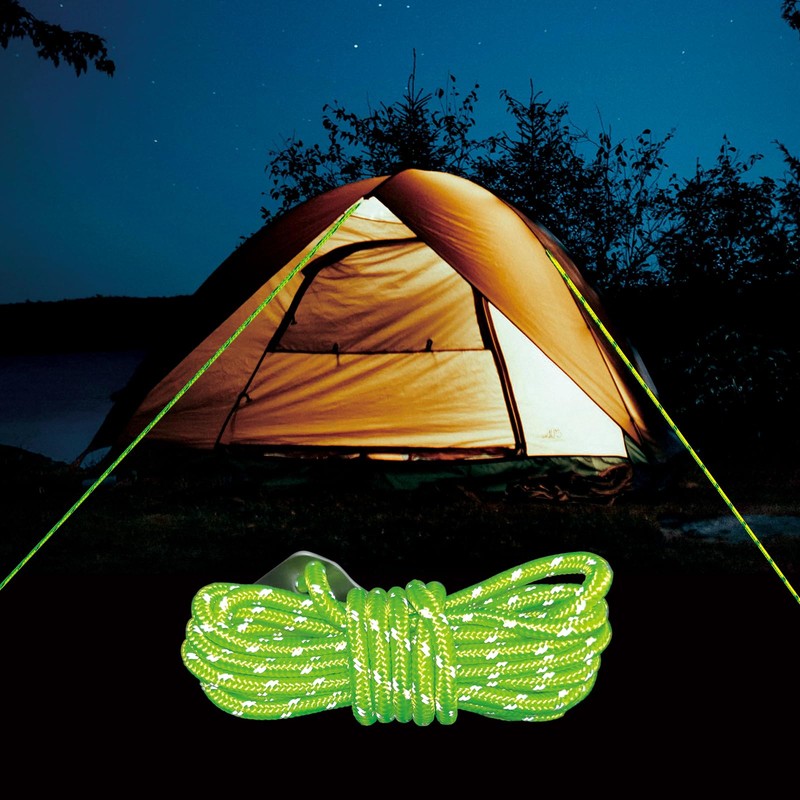 makstore 4 PACK 6mm Tent Guy Ropes, 4m long Reflective
