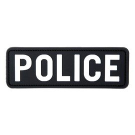 Hannah Fit Large PVC Police Patch Hook Fastener Back Black and White for MilitaryTactical Vest Combat Plate Carrier Law Enforcement (6X2 inch)