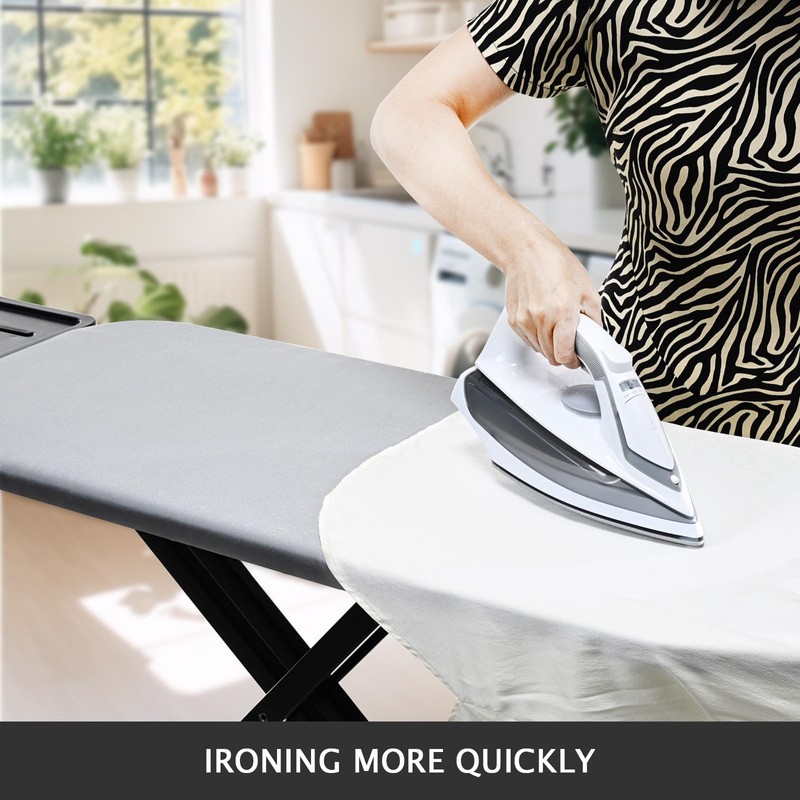 SheeChung Ironing Board Cover and Pad 18x54,Extra Thick Cotton Cover,Scorch