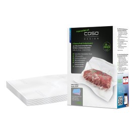 CASO 6 Star Professional Foil Bags 20 x 30 cm, 50 Bags, for All Vacuum Sealers, SousVide Safe, Reusable, Strong and Tear-Resistant Approx. 150 μm, 100% Aroma-Proof, Protection Against Freezer Burn