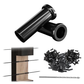 Muzata 80 Pack Black T316 Stainless Steel Protective Sleeves Cable Railing Kit Cable Railing Hardware for Wood Posts for 1/8" Black Cable Railing System CR13
