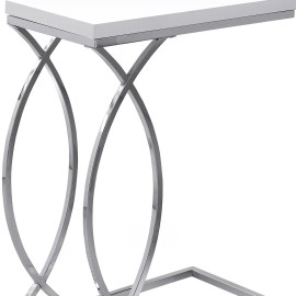Homeroots 18.25" X 10.25" X 25" White Mdf Metal Accent Table