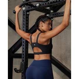 RUNNING GIRL High Impact Sports Bras for Women,Racerback Bra Workout Crop Tops for Women(WX2667 Black,S)