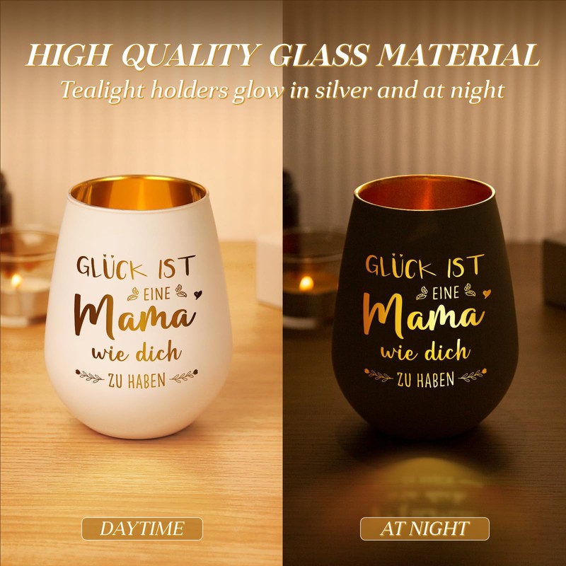 Juratar Geschenke für Mama, Muttertag Windlicht mit Gravur Mama Geschenk,