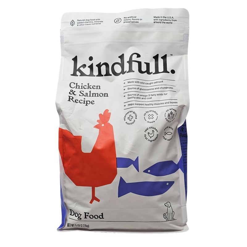 Kindfull Chicken and Salmon Dry Dog Food, 5 Pound Bag
