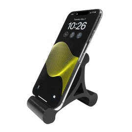 Mica Design Company Skalene Phone Stand - 100% Silicone Rubber, Adjustable Phone Holder, Prop, Rest - Desk, Office, Home, Kitchen Accessory (Stealth Black)