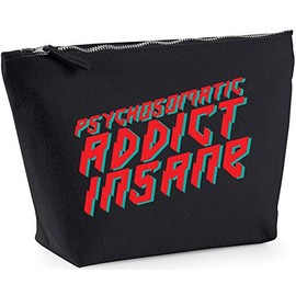 Hippowarehouse Psychosomatic addict insane printed make up cosmetic wash bag 18x19x9cm